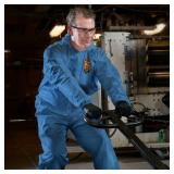 MSRP $350 = 1 Case (24 each) NEW Kleenguard 45094 Blood and Chemical Splash Protection Hooded & Booted Denim Coveralls - Size XL Blue