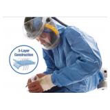 MSRP $350 = 1 Case (24 each) NEW Kleenguard 45094 Blood and Chemical Splash Protection Hooded & Booted Denim Coveralls - Size XL Blue