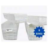 Lot of 9 Akro-Mils 30164 24" Storage Bins – Stackable Plastic Storage Bins Made in the USA – Versatile Organization and Durable Storage Solutions Work Well