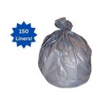 1 Case (150/case) NEW Novaplus VRX505XG 37" x 50" ***Extra Extra Heavy Duty 1.5 Mil Garbage Trash Can Liners - Gray - Open Box