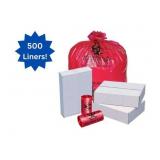 1 Case (500 each) NEW Novaplus VG3200XR 24" x 32" 16-Gallon Heavy Duty 1.2 Mil Trash Can Liners - Red