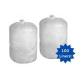 1 Case (100 each) NEW Novaplus VP5540XC 44" x 55" 56-Gallon Extra Extra Heavy Duty 1.5 Mil Trash Can Liners - Clear - Corner Of Box Damaged