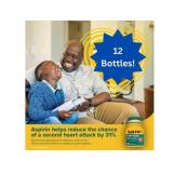 1 Box NEW 12 (32 Count) Bottles Bayer 81 mg Low Dose Safety Coated Aspirin Regimen Pain Reliever Samples - Coupons Included