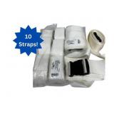 MSRP $120 Lot of 10 NEW DMS Disposable Side Release Buckle Straps -Designed for stretchers, cots, and backboards -Polypropylene has 1800 lb break strength