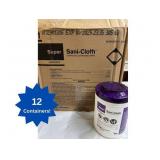 MSRP $150 = 1 Case (12 containers per case) NEW PDI Q55172 6" x 6.75" Super Sani-Cloth Germicidal Disposable Wipes - Large Canisters