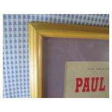 (A-4) Framed Vintage Paul McCartney...