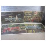 (EC1) 4 Prints Of Vintage Cars 23" ...