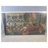 (EC1) 4 Prints Of Vintage Cars 23" ...