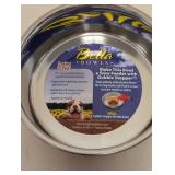 (3) ASSORTED DOG ITEMS (2 BOWLS, 1 HARNESS)