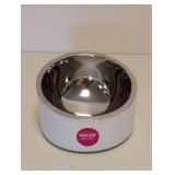 (3) ASSORTED DOG ITEMS (2 BOWLS, 1 HARNESS)