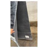Everest 30x96 Inch Polyester Runner Rug with Black/Gray and White Geometric Design