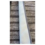 Gray and White Striped Polyester Bathmat 24" x 36"