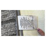 Gray and White Striped Polyester Bathmat 24" x 36"
