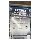 2 Pack Wyatt & Ash Machine Washable Rugs - Accent Rug and Runner