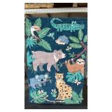 Velveteen Area Rug 4ft x 6ft Jungle Fun Multi Animal Design