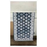 Wyatt & Ash Blue and White Patterned Area Rug