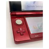 Nintendo 3DS Metallic Red Handheld Video Game Console with Stylus & Pilotwings Resort Game in Good Working Condition