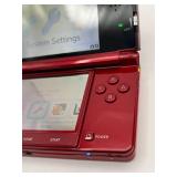 Nintendo 3DS Metallic Red Handheld Video Game Console with Stylus & Pilotwings Resort Game in Good Working Condition