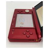 Nintendo 3DS Metallic Red Handheld Video Game Console with Stylus & Pilotwings Resort Game in Good Working Condition