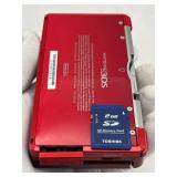 Nintendo 3DS Metallic Red Handheld Video Game Console with Stylus & Pilotwings Resort Game in Good Working Condition