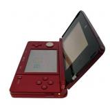 Nintendo 3DS Metallic Red Handheld Video Game Console with Stylus & Pilotwings Resort Game in Good Working Condition