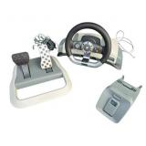 Microsoft XBOX 360 Wireless Racing Wheel #WRW02, Clamp Mount, and Pedals