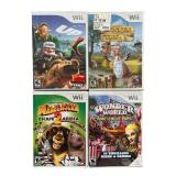 New (Sealed) Nintendo Wii Game Lot - Madagascar 2, Up, Chicken Shoot, and Wonder World Amusement Park