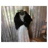 Dress Form+ Vintage Wedding Dress & Fur