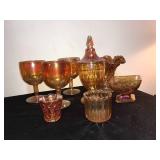 Orange Carnival Glass Lot