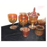 Orange Carnival Glass Lot