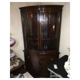 Corner Curio Cabinet wood and glass