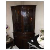 Corner Curio Cabinet wood and glass