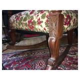 Antique Walnut Floral Rocker