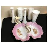 Antique Vases + Serving Dish