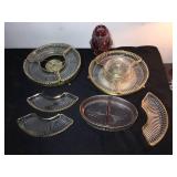 Antique Crystal Glass Serving ware