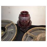 Antique Crystal Glass Serving ware