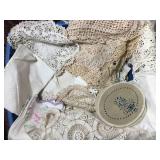 Mix of Antique Fabrics/Table setting cloths