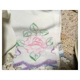 Mix of Antique Fabrics/Table setting cloths
