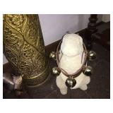 Antique Brass Umbrella Holder w/Umbrellas
