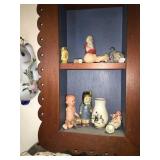 Wooden Décor Shelf with Collectibles