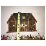 2 display shelves /framed art