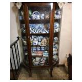 Curio Bowed Glass & Wood Cabinet