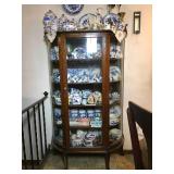 Curio Bowed Glass & Wood Cabinet