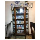 Curio Bowed Glass & Wood Cabinet