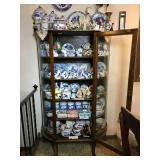 Curio Bowed Glass & Wood Cabinet