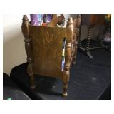 Wooden Magazine Rack w Books