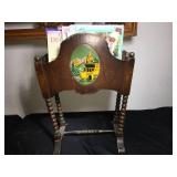 Wooden Magazine Rack w Books