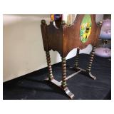 Wooden Magazine Rack w Books
