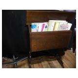 Wooden Magazine Rack w Books