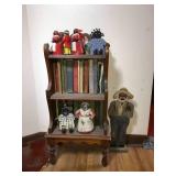 Mini Wooden Book Shelf with Collectibles